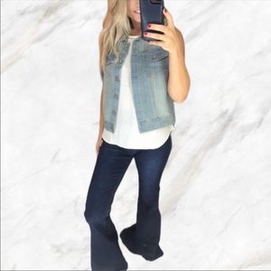 Gianni Bini blue jean jacket denim vest